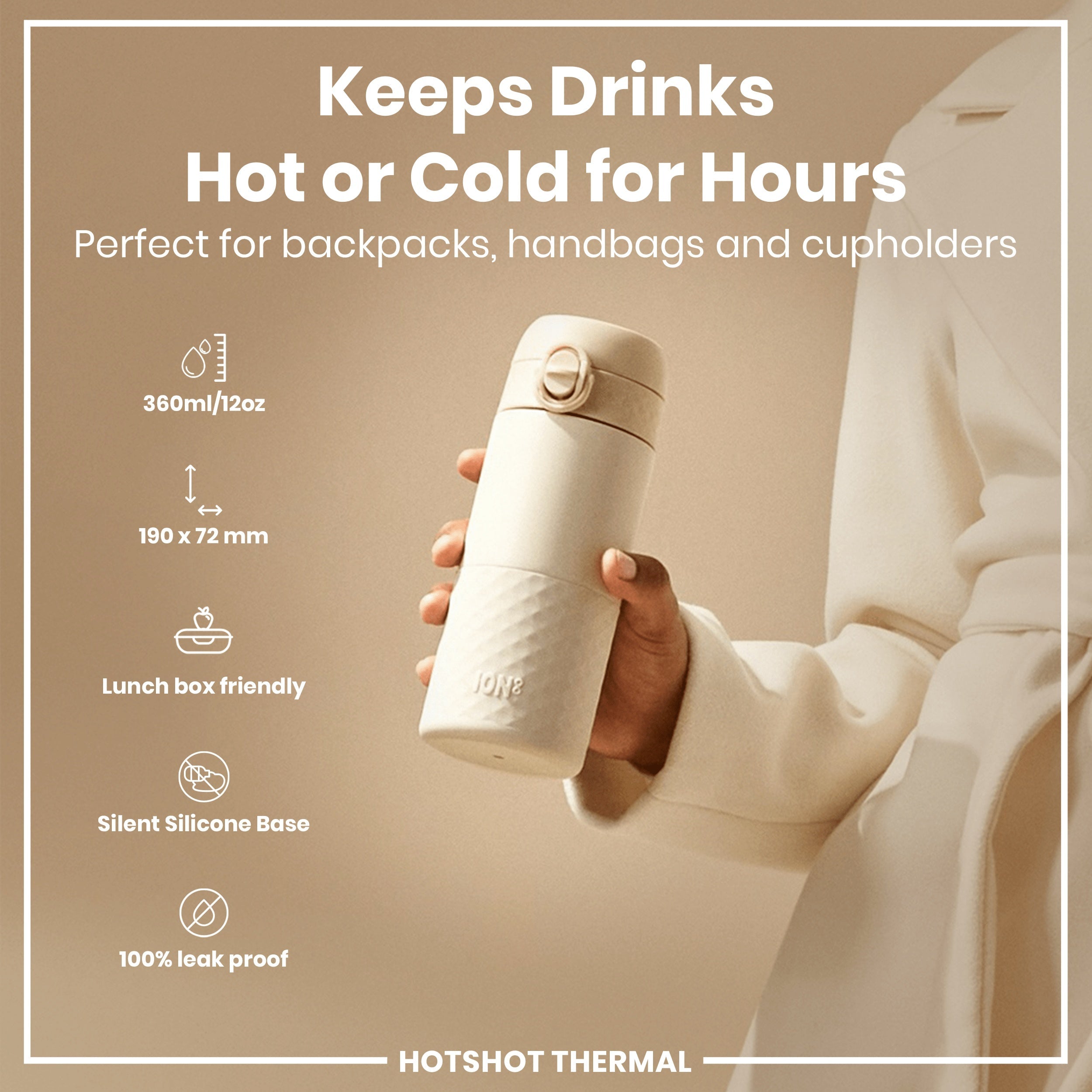 Insulated Steel, Travel Mug, Tuberose, 360ml