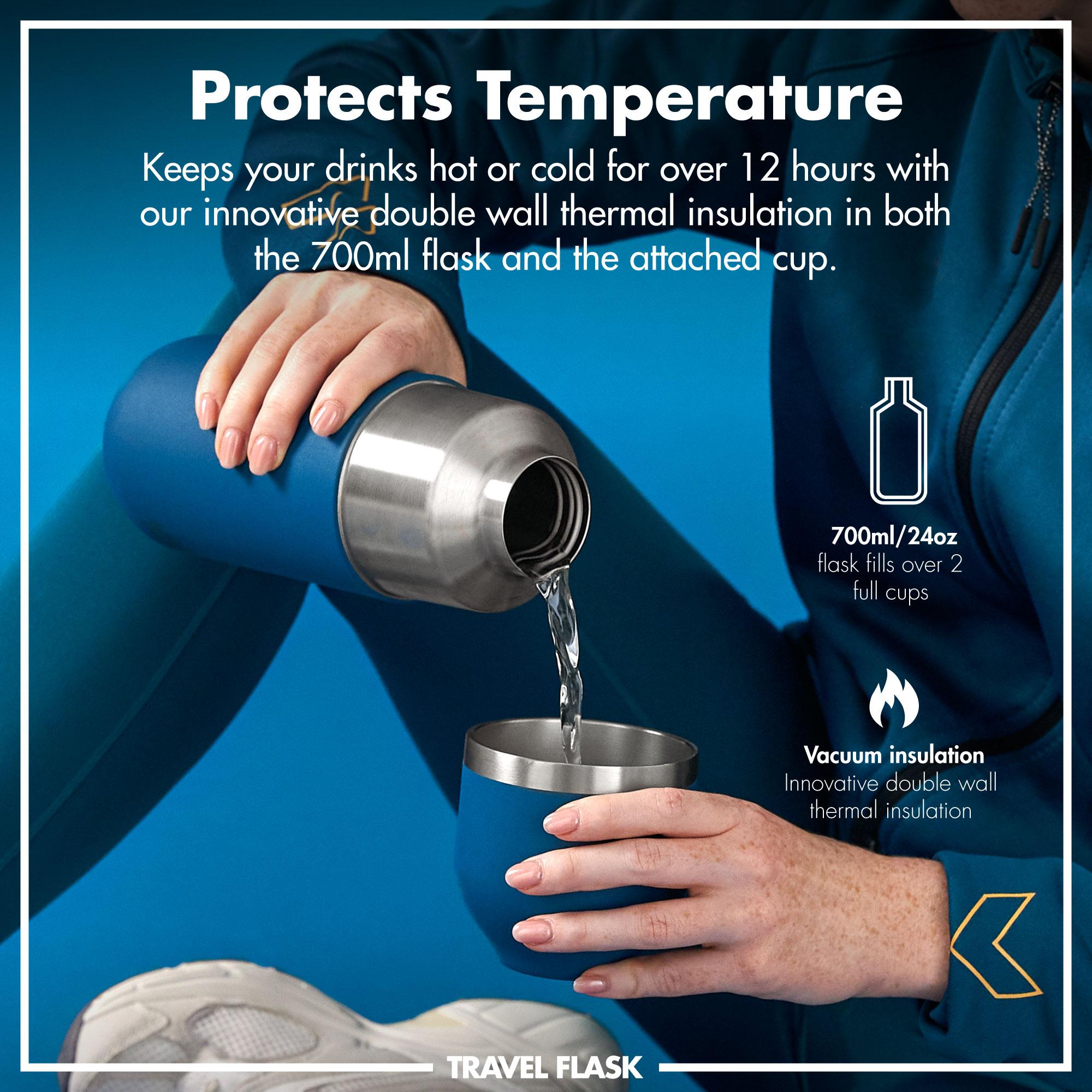 Luma Vacuum Insulated, Flask & Mug, Deep Teal, 700ml (24oz)
